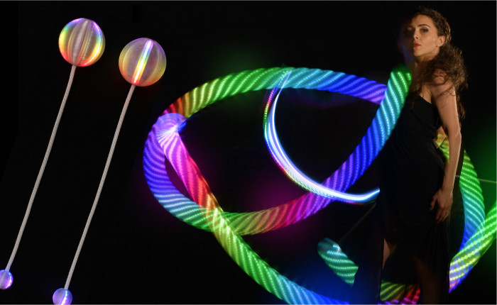 LED Poi 流棒在各种艺术形式的表演者中很受欢迎，包括火纺、杂耍和舞蹈。这些摇杆采用尖端的 LED 技术，可创建充满活力和迷幻的可视化效果以及色彩丰富的 8 位像素 poi 图像，为您的旋转增添独特而迷人的元素。