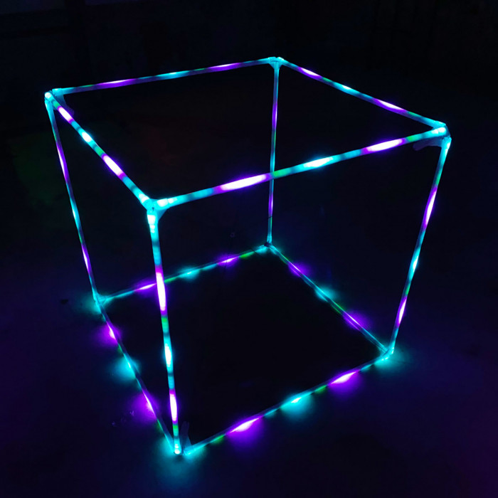 DIY набор для сборки светодиодный LED куб 4х4х4 двухцветный AT89S5X 5V с корпусом
